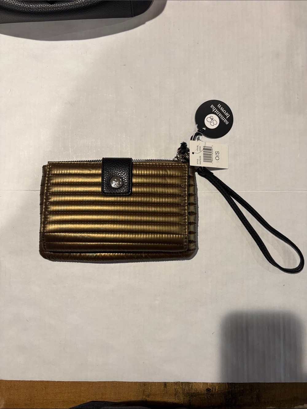 Samantha Brown Metallic Gold Quilted Wristlet